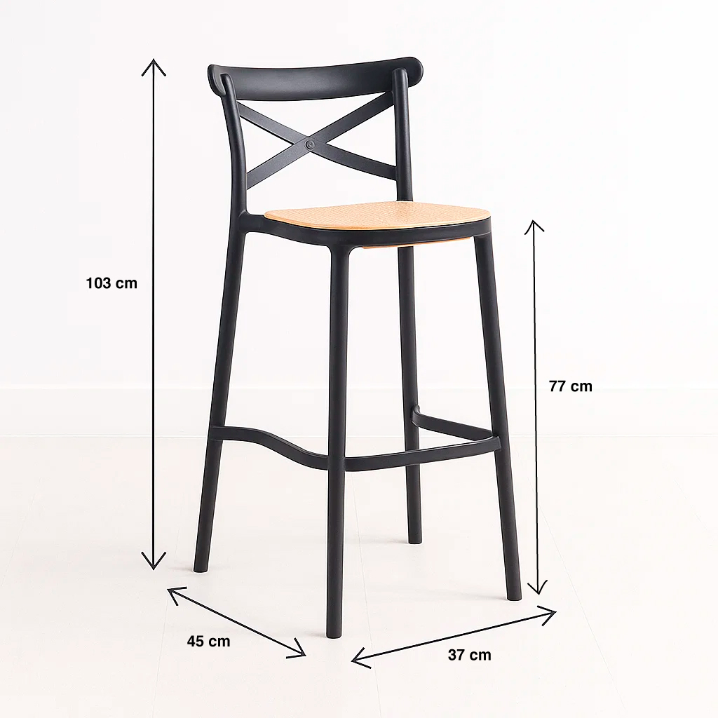 Taburete Piso de Bar Crossback 77cm