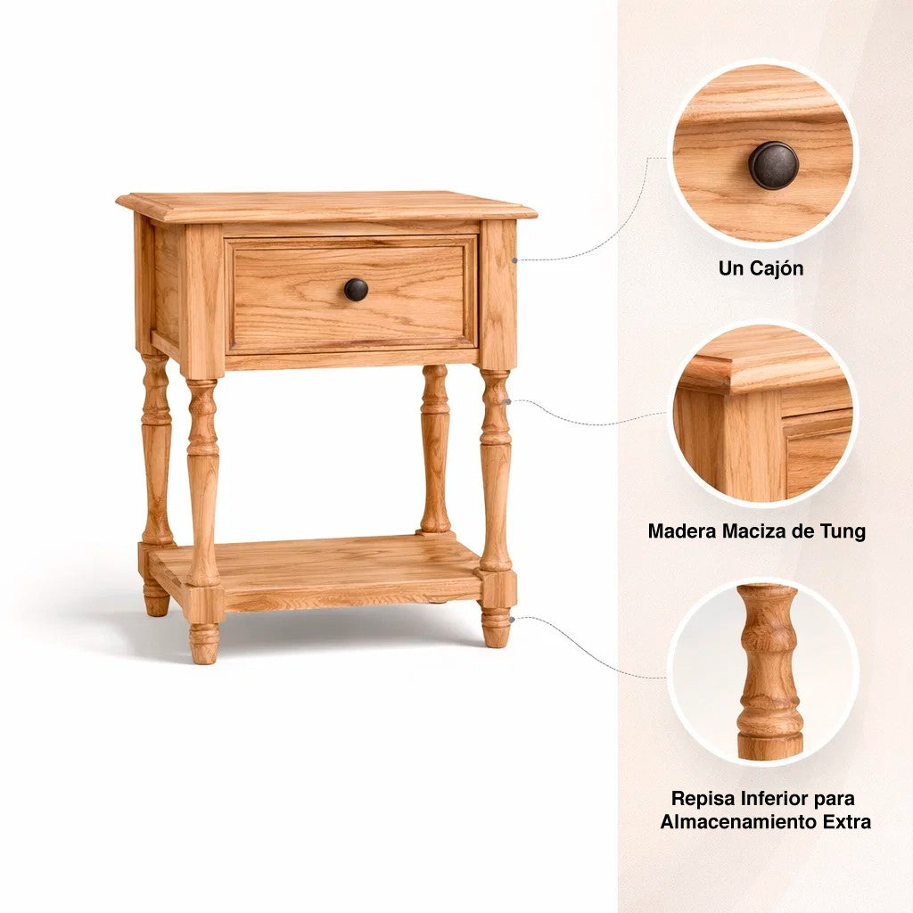 Velador Provenza Miel 1 cajon