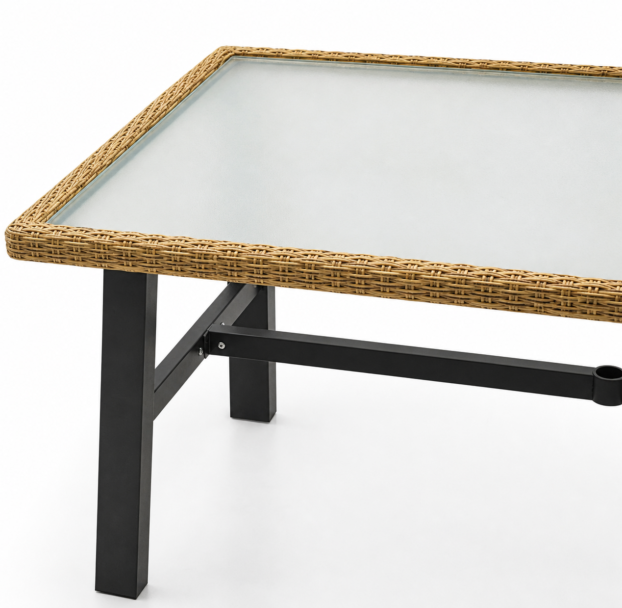 Mesa Monbard cubierta de vidrio