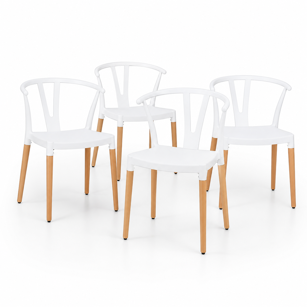 Pack 4 Sillas Wishbone Blanca