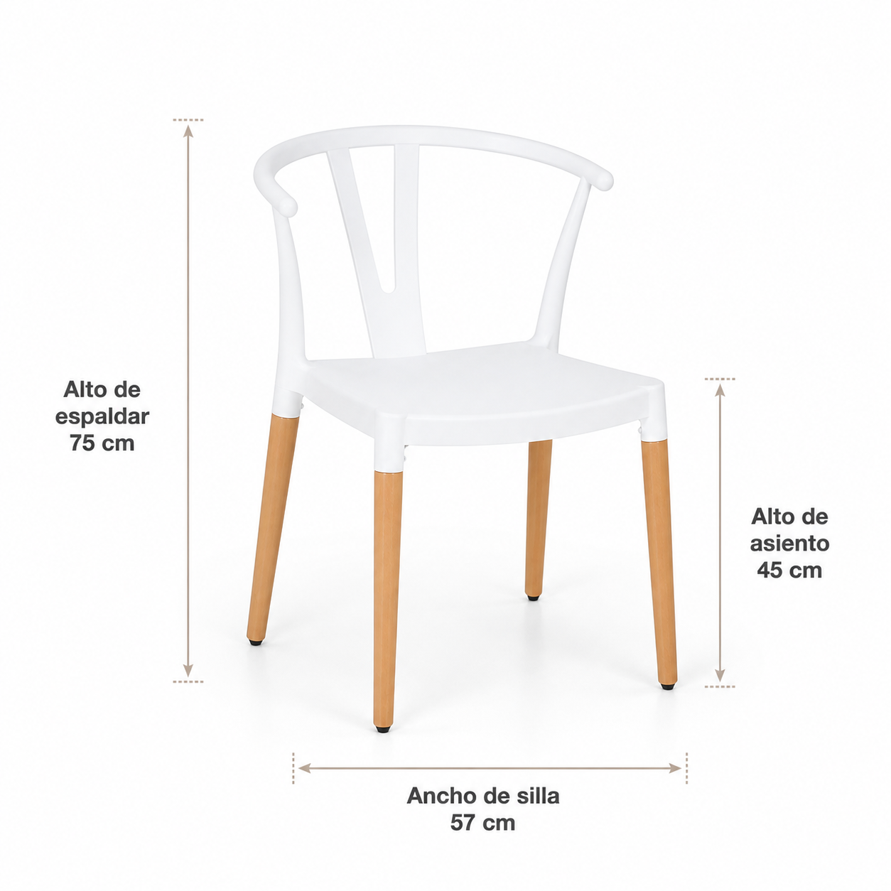 Pack 4 Sillas Wishbone Blanca