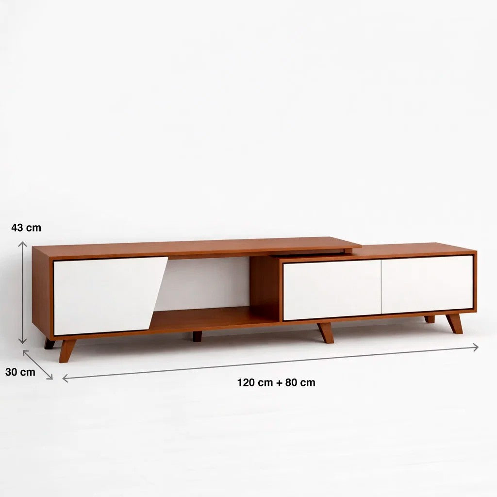Rack de TV Ajustable nórdico color nogal