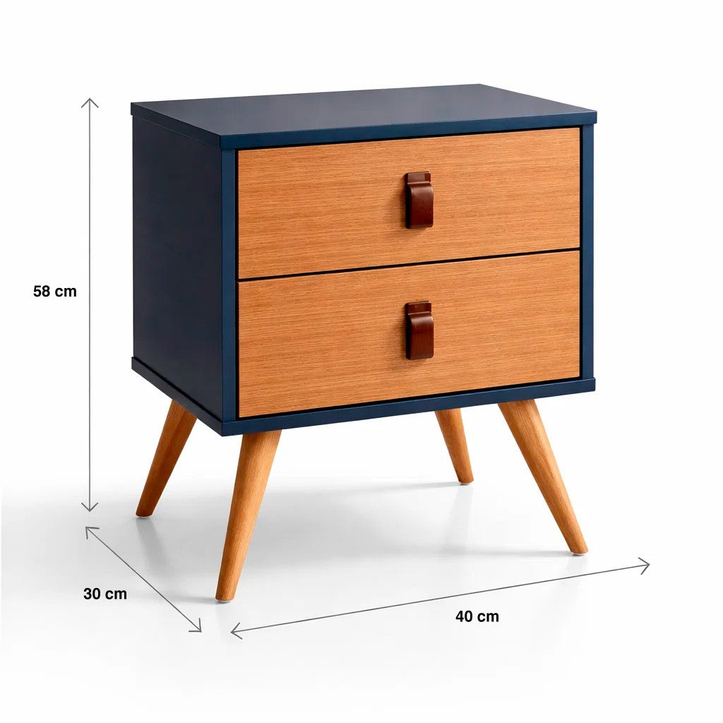 Velador 2 Niveles Woodline Beige & Brown
