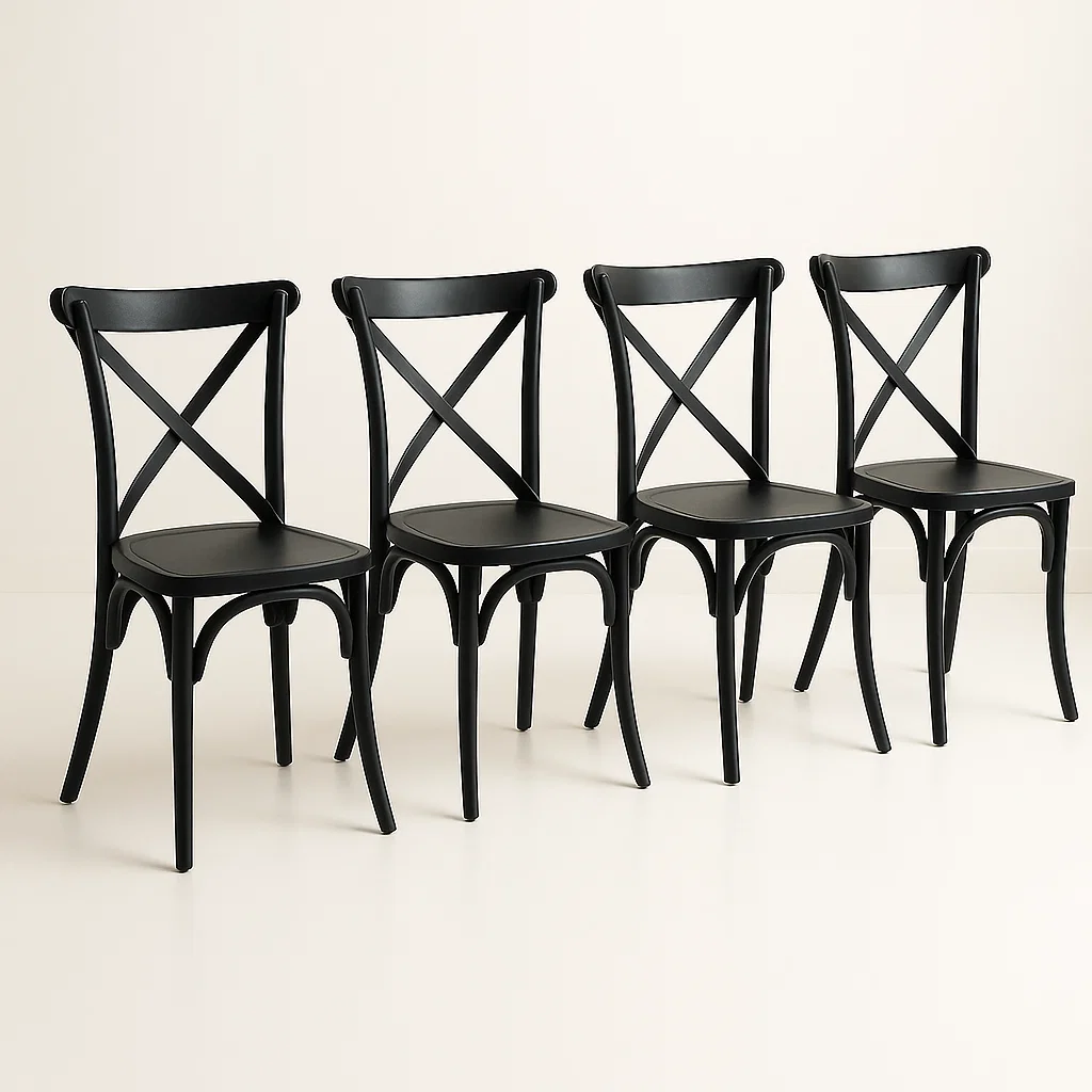Pack 4 Sillas Crossback Negra