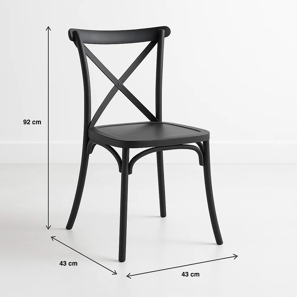 Pack 4 Sillas Crossback Negra