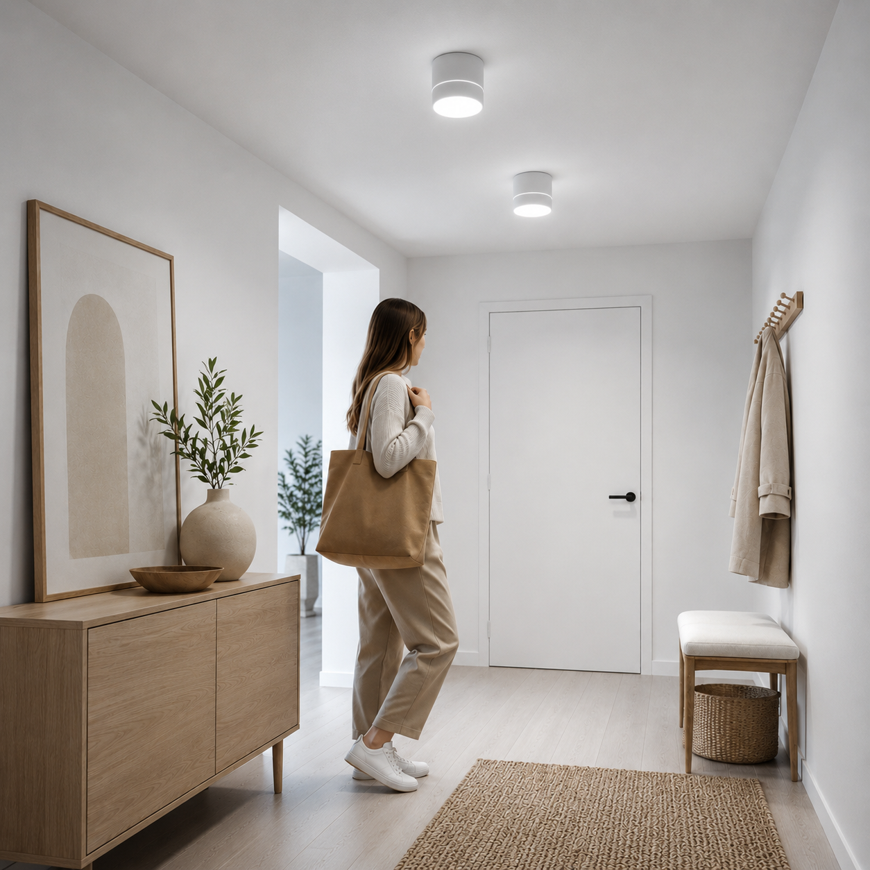 Panel Decorativo Sobrepuesto Blanco Moderno 7W 6000K Luz Fría
