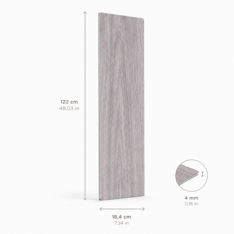 Piso vinilico SPC caja 12 unidades madera gris 2,69m2 122x184cm 4mm espesor