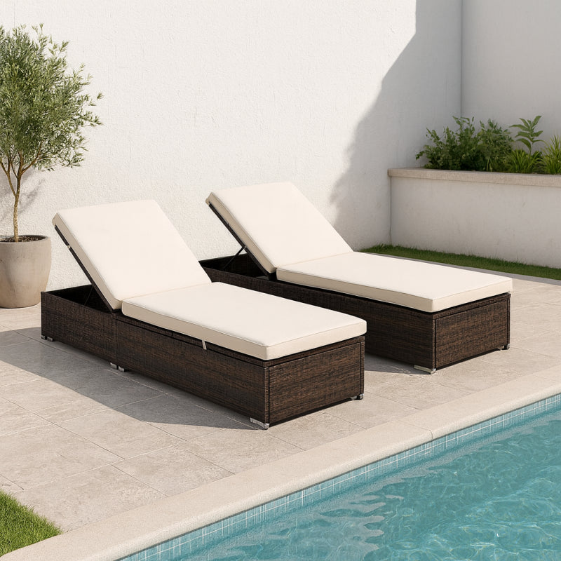 Set 2 reposeras Rattan Polinesia