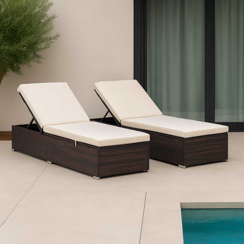 Set 2 reposeras Rattan Polinesia