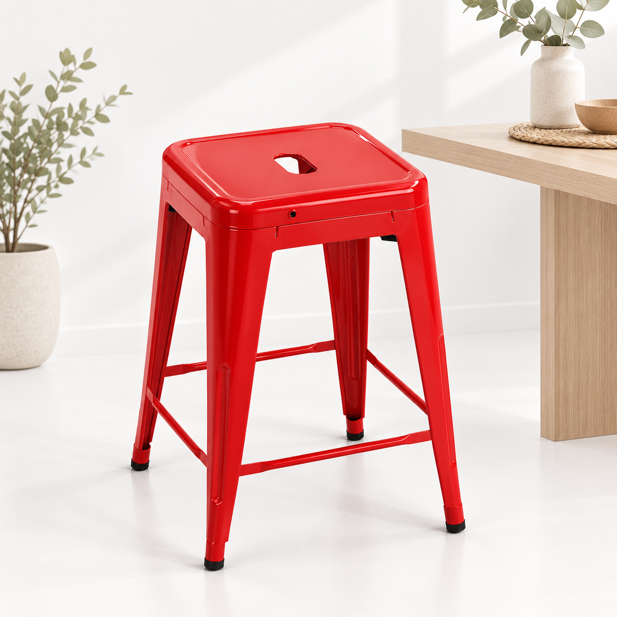 Taburete 77 cms Rojo